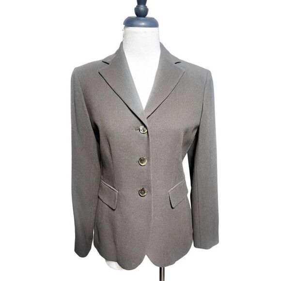 Anne Klein Olive Green Vintage Wool Suit Jacket Blazer size 4 - Picture 1 of 7